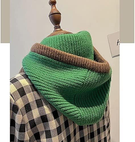 JDYAOYING Zimski šeširi za žene toplo kapuljača Šal pletena glava pokrivača Stripe Beanie s dugmenim šeširom vrat topliji