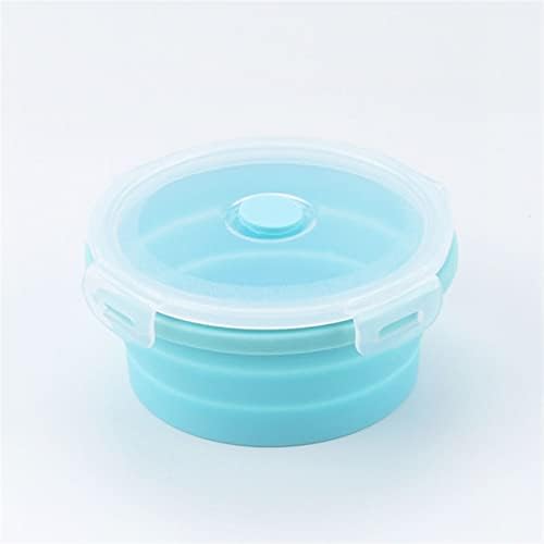 Amayyabdh bento kutija okrugla silikonska preklopna kutija za ručak set mikrovalne prijenosne posude za hranu zdjelu salata sa salatom