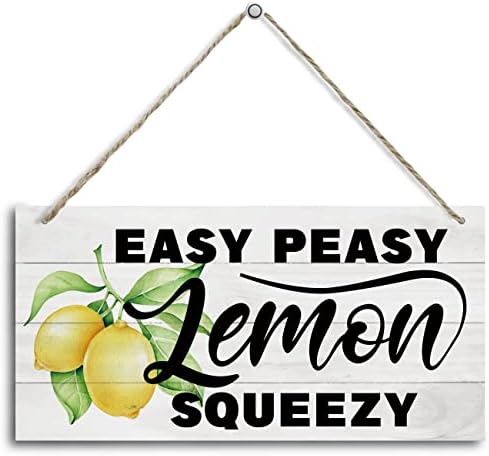 Limun tematski znak za dekor drva, lagana graška limuna, viseći tiskani drveni plak dekor, rustikalni znak dekora, viseći plaketi za