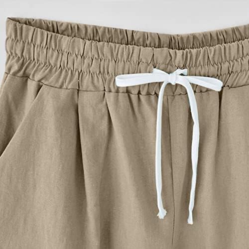 LMSXCT žene kratke hlače za ljeto plus size povremene bermudske kratke hlače za žene elastični struk kratke hlače s džepovima