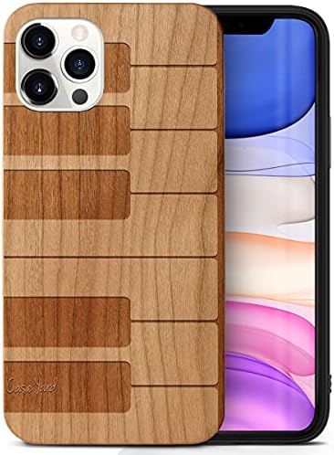 Caseard Wood Telefon futrola za iPhone 12 Pro Max Laser ugravirana klavirska dizajn Cherry Wood Kompatibilno iPhone kućište zaštitni
