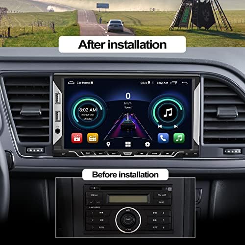 Android 11 Double Din CAR Stereo s iOS/Android Mirror Link, 7 inčni zaslon za zaslon osjetljiv na dodir s Bluetooth FM RDS Radio, WiFi,