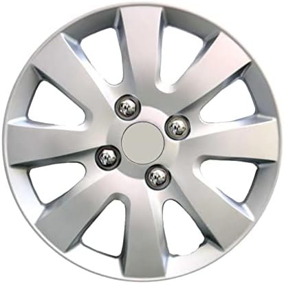 Set od pokrova od 4 kotača od 14 inča srebrnog univerzalnog hubcap-a odgovara većini automobila Snap-on