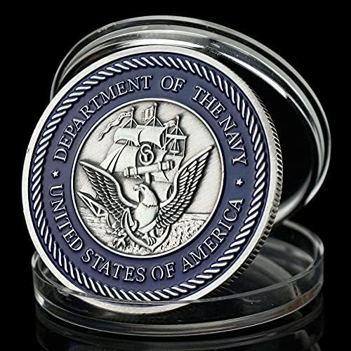 Uzorak srebrne lubanje američki Ministarstvo vojnih kovanica država mornarička obalna straža SUVENIR SCOLEKIBINI POKLON KOMPOREMORATIVNI