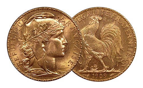 1899-1914 Francuska Rooster 20 franaka Zlatni novčić