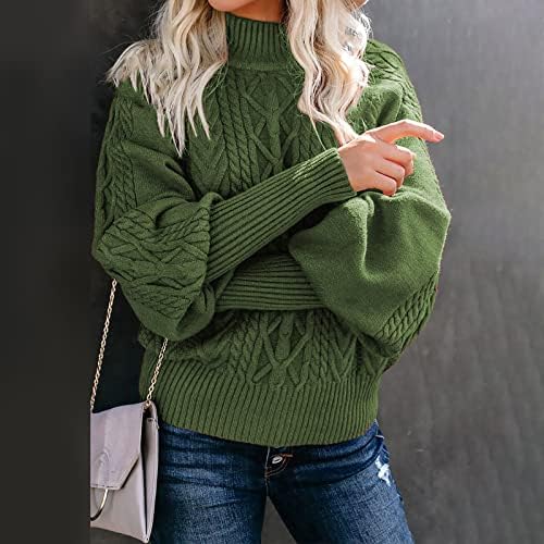 Ženski džemperi, posada od čvrstih boja vrat toplo nejasna pletena lukava preveliki pulover dugih rukava za žene