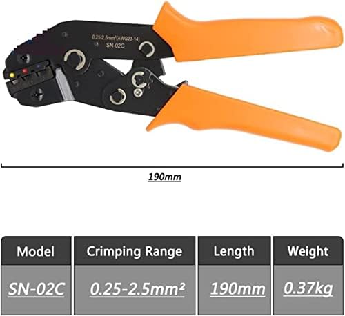Bienka SN-02C Mini Alat za ručno prekrivanje 0,25-2,5 mm2 Podesivi grisni kliješta s 280 pcs kablovske luk asortiman Kit Crimp set