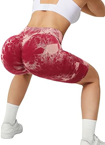 Janvur Scrunch Strack Podizanje kratkih kratkih hlača za žene visokog struka za dizanje joge teretane bešavne plijene kratke hlače
