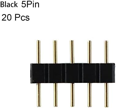 50pcs Black 5 -pin Adapter LED traka Svjetlo spojnica 5 -pin RGBW LED priključak za RGB 3528 5050 LED traka