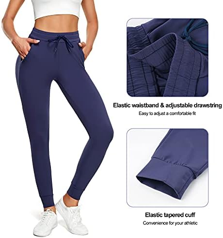 Haenpisy Joggers za žene visoke joge hlače s džepovima s džepovima konusnim trenirkama
