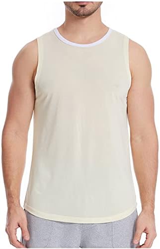 Muški ležerni udoban gornji gornji kruti bez rukava O vrat tenk vrhovi ljetne sportske košulje fitness bodybuilding singl