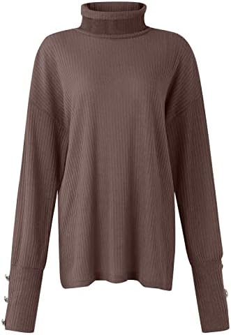 Džemperi za žene trendi slatka estetska odjeća dugih rukava dame vintage smiješno ugodno casual odmor pleteni tunik tunik vrh