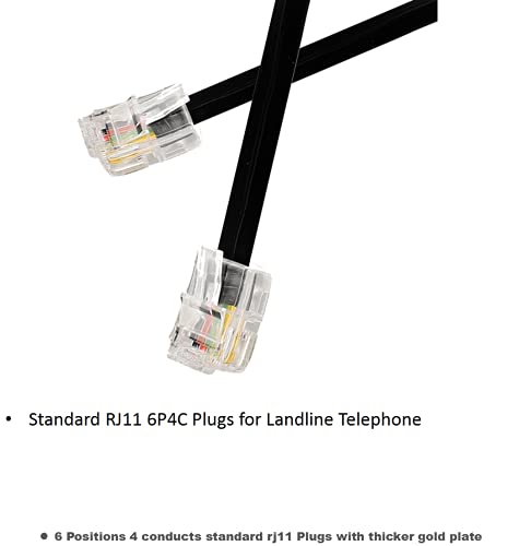 100-feet dugačak telefonski kabel za kabel za kablove telefona žica, sa standardnim RJ11 utikačem i 1 ugrađenim spojnicama i 30 držača