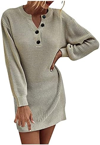 Ženski predimenzionirani džemper haljina od džempera s dnom dugih rukava haljine od dugača dugih rukava 2022