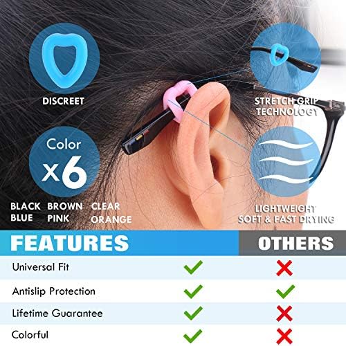 SmartTop naočale za uši hvataljke za naočale zadržava se protiv klizanja ušnog držača silikonskih mekanih naočala za ušne kuke za naočale