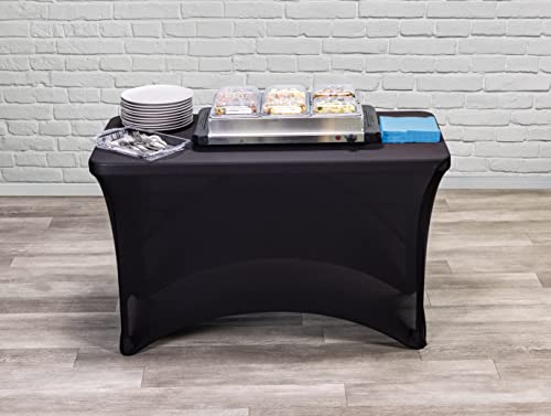 Navlaka za stol od rastezljive tkanine, pogodna za stol od 4 inča, Poliester / spandeks, Crna, 24 & 34; sh 48 & 34; D