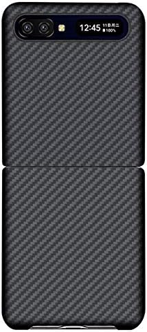 Tanka torbica CENMASO za Galaxy Z Flip 3D-Grip арамидное vlakana, minimalistički za Samsung Galaxy Z Flip 5G - crna