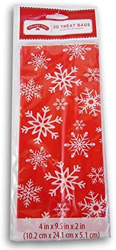Vrećice s poslasticama-božićne bijele na crvenoj svečane vrećice slatkiša-20 pakiranja