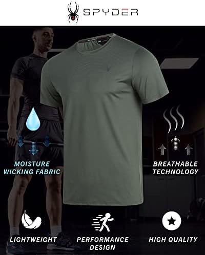 Muška atletska majica Spyder - 2 pakiranja suhih fit kratkih rukava Sportske majice
