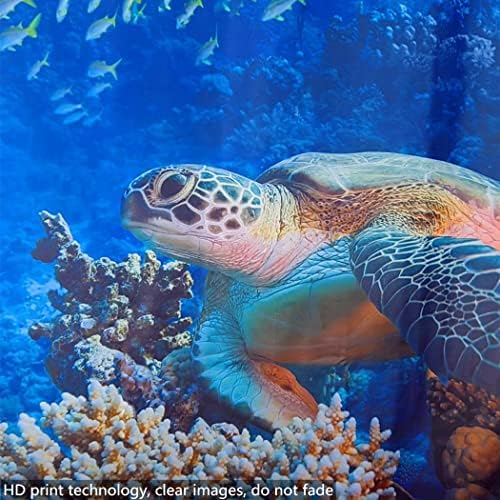 Zavjesa za tuširanje kornjače za goodbath, podvodne oceanske ribe koraljni greben morska kornjača zavjesa za tuširanje s kukama, 72