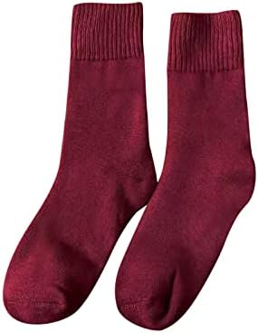 Žene jeseni i zima zadebljane tople čarape od čvrstih boja višebojne čarape srednje cijevi podižu 23 čarape