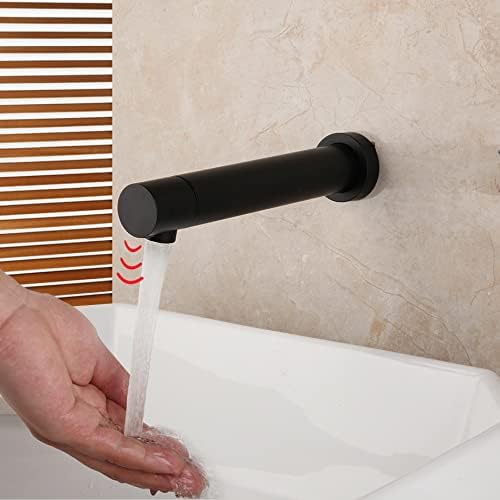 Mat crni zahodni zaslon slavina za kupaonicu zidni nosač senzor slavina automatske ruke slobodni dodirni senzor bazena sudoper hladna