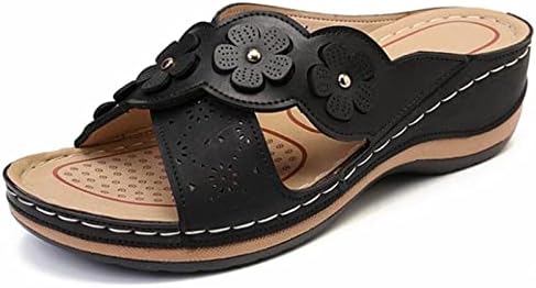 Papuče za žene vintage križ otvoreni nožni prst cvjetni cvjetni dekor sandale s vanjskim hodanjima ljetne cipele