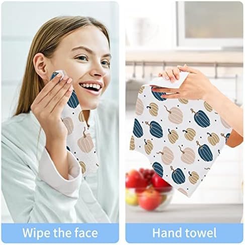 Kigai bundeve točkice pamučne krpe 2 pakiranja, mekani ručnik za upijajući prst za tijelo za lice, stroj za pranje, 12x12 u