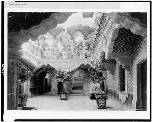 PovijesnaFindings Foto: Unutrašnjost kuće bogatog čovjeka, Meksiko, prebivalište, kuća, 1910-1925, stubište