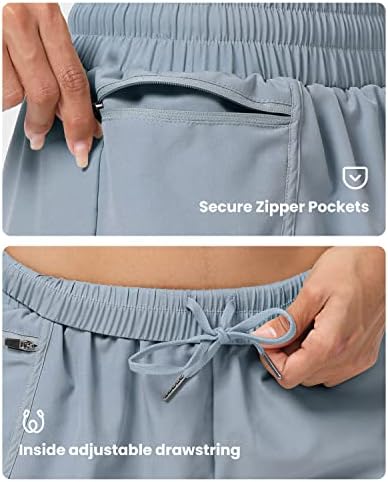 Gym Rainbow Žene brze suhe atletske kratke hlače džep s patentnim zatvaračem visoki struk, teretana s kratkim hlačama s linijom