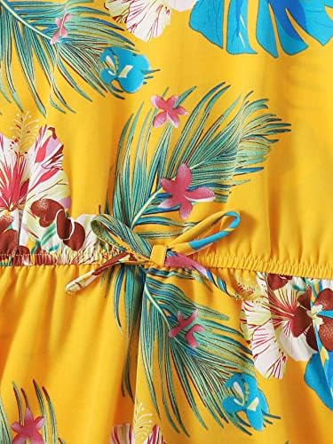Ležerna havajska haljina sarafan za djevojčice u boho stilu s cvjetnim printom bez rukava A kroja s naramenicama
