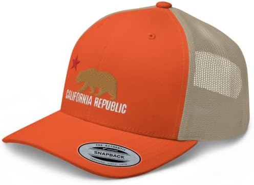 Rivemug Kalifornijska republička zastava Izvezeni kamiondžijski šešir medvjed i zvijezda Snapback mrežice za bejzbol kape muškarci