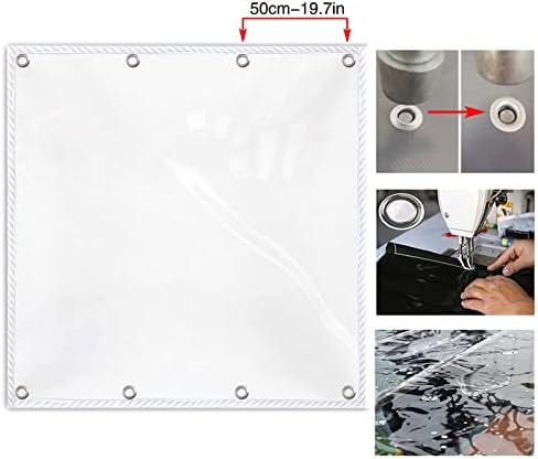 Vanjske vinilne zavjese za vodootporni vodootporni prozirni prozirni list s prozirnim kasetama s gromama, 68 veličina Cghhdy