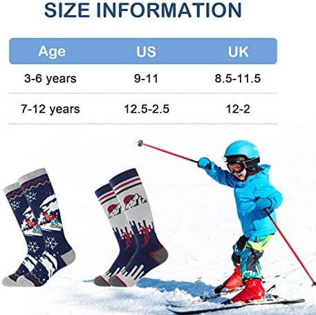 Durio Kids Ski čarape Unisex termičke tople zimske čarape Slatke atletske čarape za dječake s snowboard -om za malu djecu