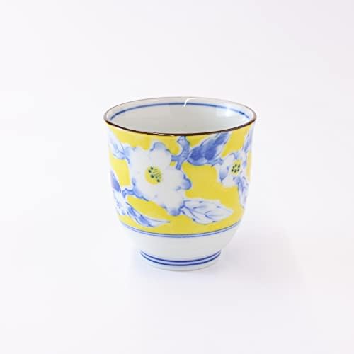Šalica za čaj od 3,1 inča, zdjela za cvijeće, Japanska keramička šalica za zeleni čaj, Žuta, 5,4 oz,