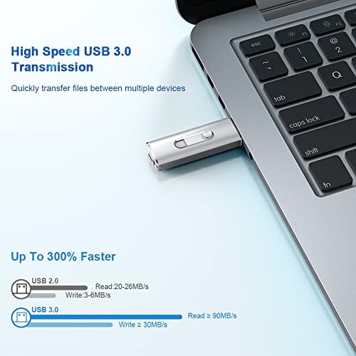 RAOYI 64GB USB Stick za telefon, 3 u 1 USB 3.0 Type C Flash pogon velike brzine Photo Memory Stick Stick Vanjski skladišni pogon za