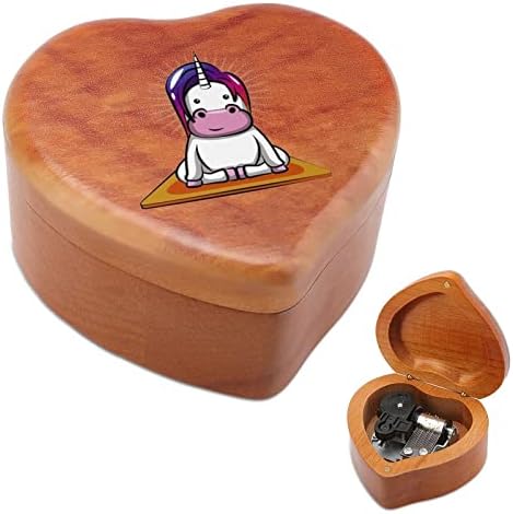 Unicorn joga smiješna vintage drvena satova muzikalna kutija u obliku glazbenih kutija u obliku srca za ljubavnice obiteljske prijatelje