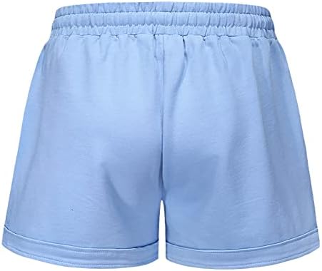 Fuwenni ženske atletske atletske elastične elastične ljetne pamučne plaže kratke hlače s džepovima