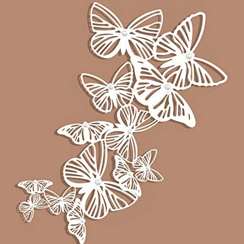 ružičasti bijeli leptiri ukrasi 3d leptiri zidne art naljepnice naljepnice diy uklonjivi papir biserni leptir za dječju sobu dnevna