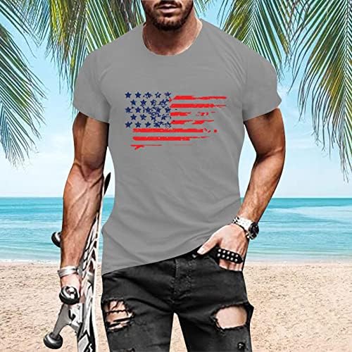 BEUU SOLDIER Majice za kratke rukave za muške, 4. srpnja majica američke zastave majice atletski mišić Slim Fit Summer Tee Tops