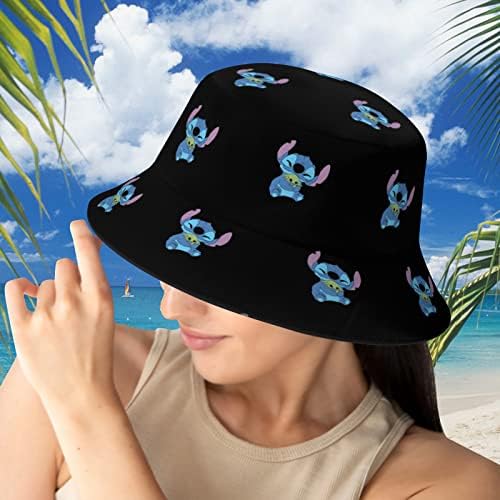 Crtani Panama kanta za žene, muškarce i tinejdžere, reverzibilni šešir za sunčanje koji se može pakirati, ribarska kapa koja se može