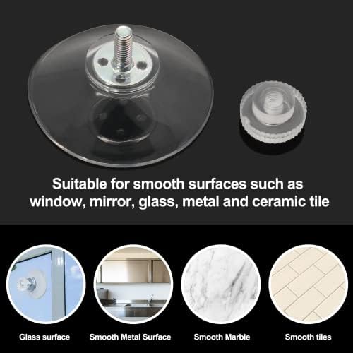PIUTOUYAR 41 mm/ 1,6 inčni držač plastične jastučiće, okrugli jaki prozirni usisni jastučići, PVC sisa s vijčanom maticom za zid kupaonice,