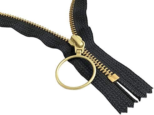 9 inča YKK broj 5 Zlatni mesingani metal 10 zatvarača s prstenom izvučenim krajnjim krajem za odjeću, vrećice, šivaće i zanatske projekte