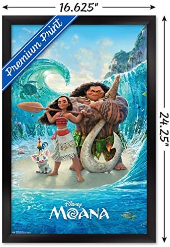 Trendovi International Disney Moana-Ocean Podne plakat, 14.725 u x 22.375 u, crno uokvirena verzija