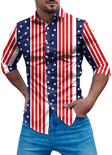 ZDDO muške ležerne košulje, gumb dolje američki prugasti karirani dugi rukav, redovita modna dizajnerska košulja ulice