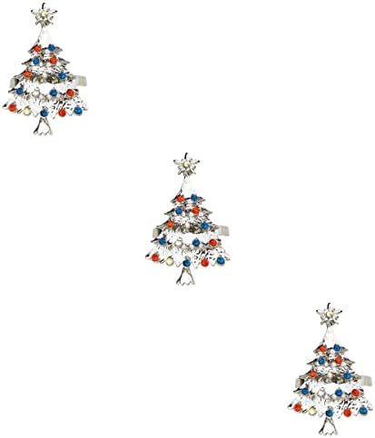 Doitool 3 PCS Izvrsni božićno drvce u obliku salvete u obliku salveta Kreativni grickalica podrezanog nosača ubrusa Metal Metal Xmas