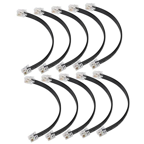 Riieyoca 6 inčni kratki RJ12 Ravni ožičeni kabel 6p6c muški do muških ravnih telefonskih kabela, kompatibilan s podacima i glasom