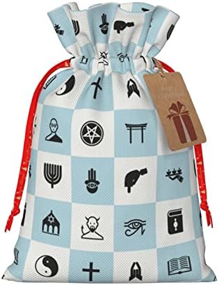 Vrećice za božićne poklone Baphomet-simbol-redovnik-Hanukkah poklon vrećice za pakiranje božićnih poklona vrećice srednje veličine