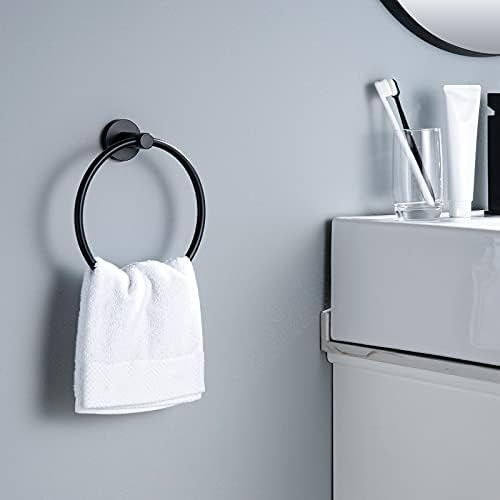 Kupaonski hardverski set od 3 dijela držač toaletnog papira prsten za ručnike kuka za ogrtač zidni nosač od nehrđajućeg čelika mat