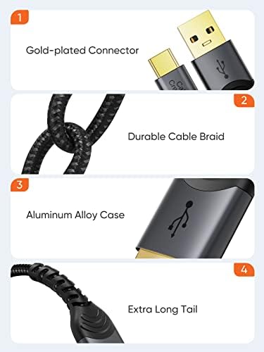 Kablecreation Bundle - 2 predmeta USB C kabel kratki 0,8ft + kratki USB C kabel 3a brzo punjenje 2 pakiranje 1ft 1ft